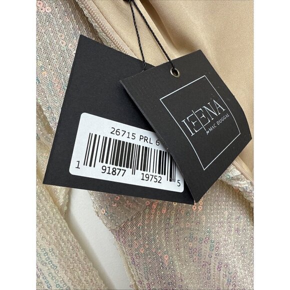 Mac Duggal Size 6 Cream 26715 Sequined Ruched Long Sleeve Formal Gown Dress New - Picture 11 of 11